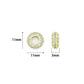 Clear CZ Gold Large Hole Round Spacer Beads Charm Pendant, Sku#LX975