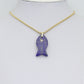 Naturul Gemstone Fish Charm Pendant, Sku#LY31