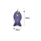 Naturul Gemstone Fish Charm Pendant, Sku#LY31