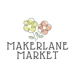 Logo of Makerlane Market with two flowers on a white background