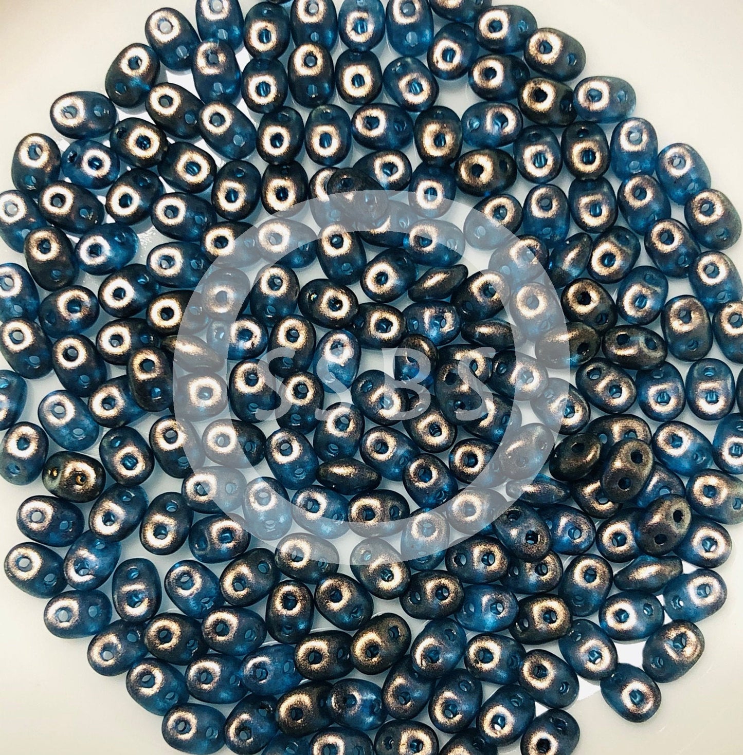 Matubo Superduo 2.5 x 5 mm 00030-29266  Halo Celestial Blue Beads - 5 or 10 gm