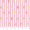 Pink Strips Springtime Squishmallows Cotton 44"/45" Fabric Per Yard