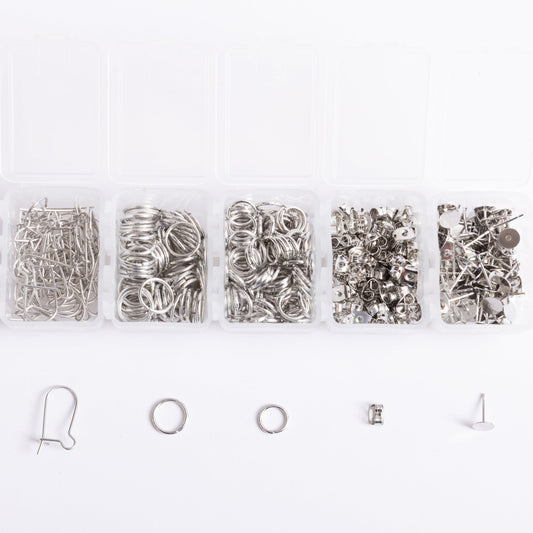 Silver Essential Earring Findings Kit, 575pcs