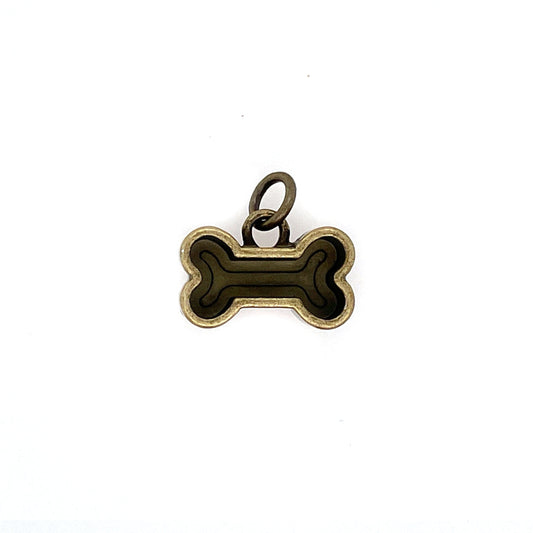 Ox Brass Dog Bone Deep Closed Bezel Charm