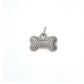 Silver Dog Bone Deep Closed Bezel Charm