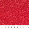 Red Scattered Triangle Celebration Cotton 44/45 Fabric Per Yard