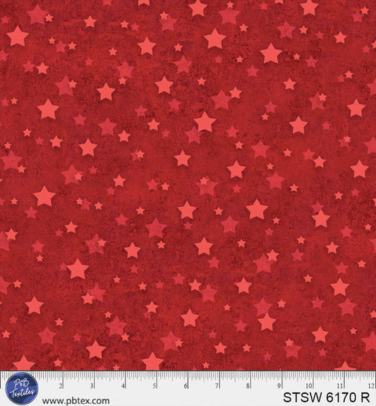 Red Star Spangled 108" STSW-6170-R Cotton Wideback Fabric Per Yard