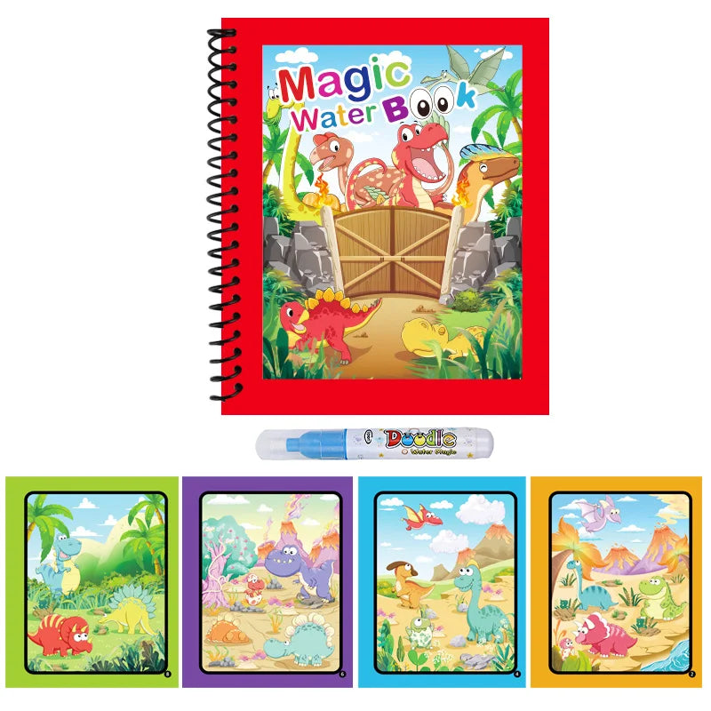 Cartoon Watercolor Painting Magic Book | Mess-Free Reusable Water Drawing Pad for Kids