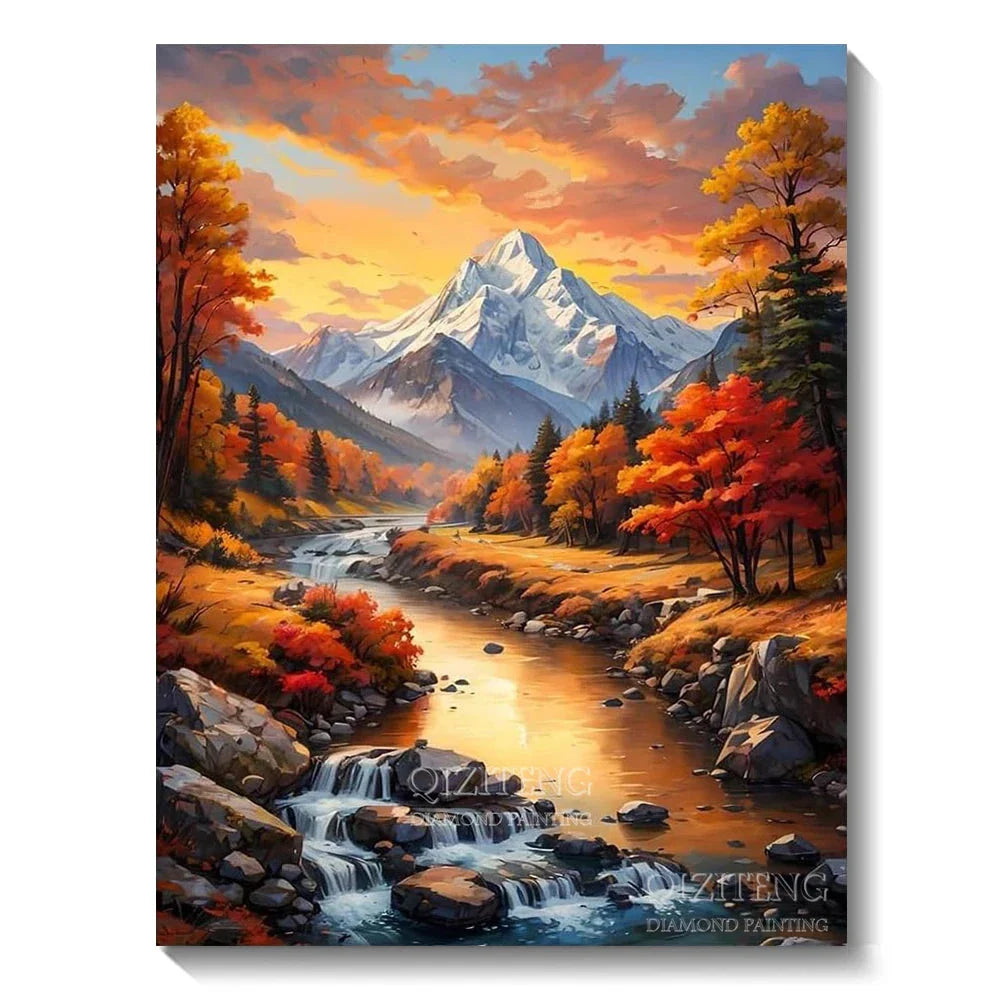 5D Diamond Painting Kit - Aurora Landscape Mosaic, Full Round Drill for DIY Home Decor