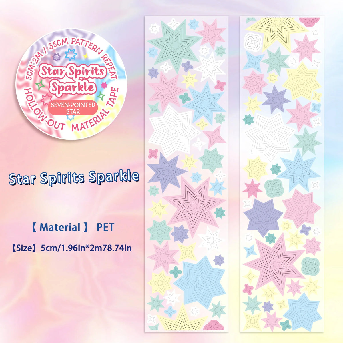Colorful Star and Heart Die-Cut Stickers | Multi-Layer Hollow Decorative Journal Stickers