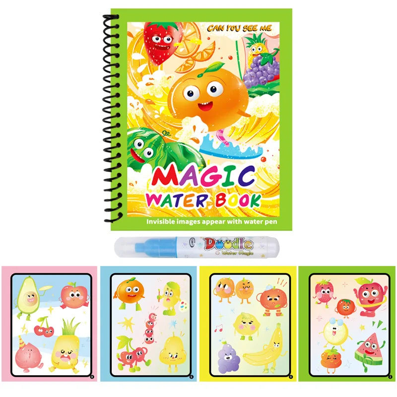 Magic Water Drawing Book | Reusable Coloring Pad with Pen for Kids Gift