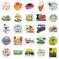 Thai Scenery Graffiti Stickers 50 Pack | Travel-Themed Decals for Laptops and Phones