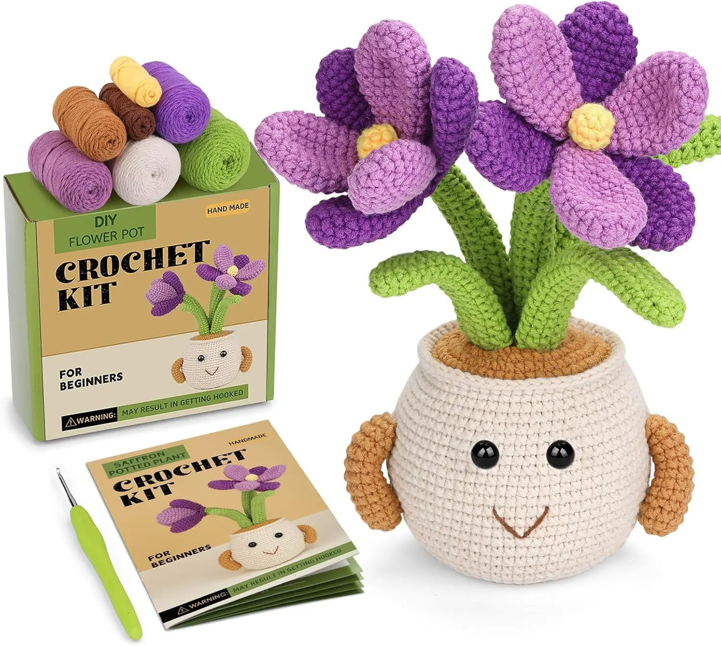 Sunflower & Tulip Crochet Starter Kit – Beginner DIY Craft Set