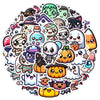 50PCS Halloween Stickers Cute Cartoon Cat Pumpkin Fun Holiday Decals Pack | Vinyl Waterproof Scrapbook Stickers