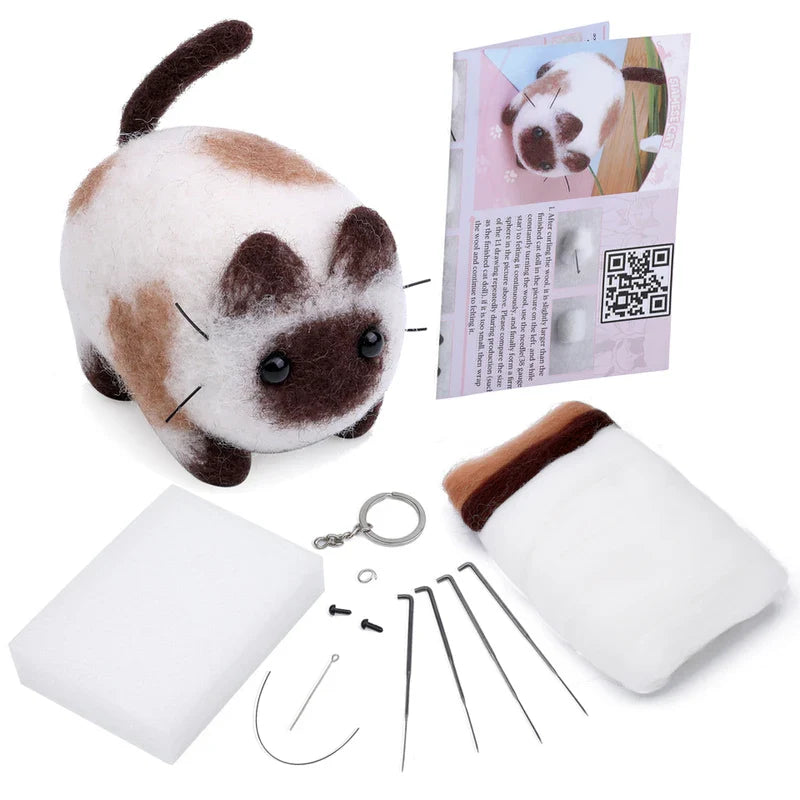 Animals DIY Needle Felting Set – Beginner Handcraft Kit with Tools