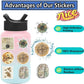 50 Pcs Travel Clock Map Graffiti Stickers | Waterproof Decals for Bike Laptop Pencil Case