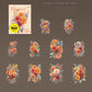 20 PET Flower Stickers for Scrapbooking | Transparent Adhesive Decorative Set