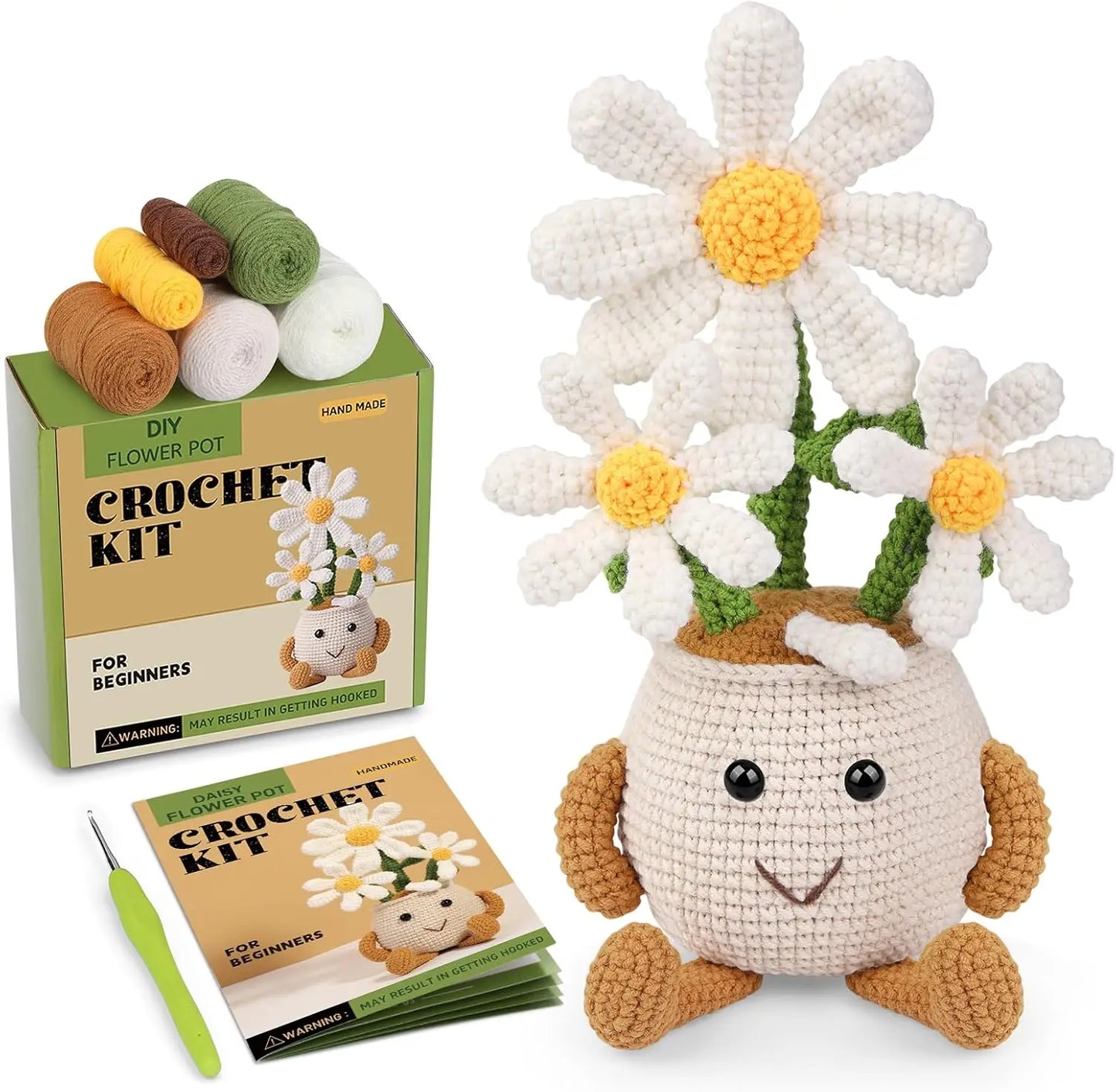 Sunflower & Tulip Crochet Starter Kit – Beginner DIY Craft Set