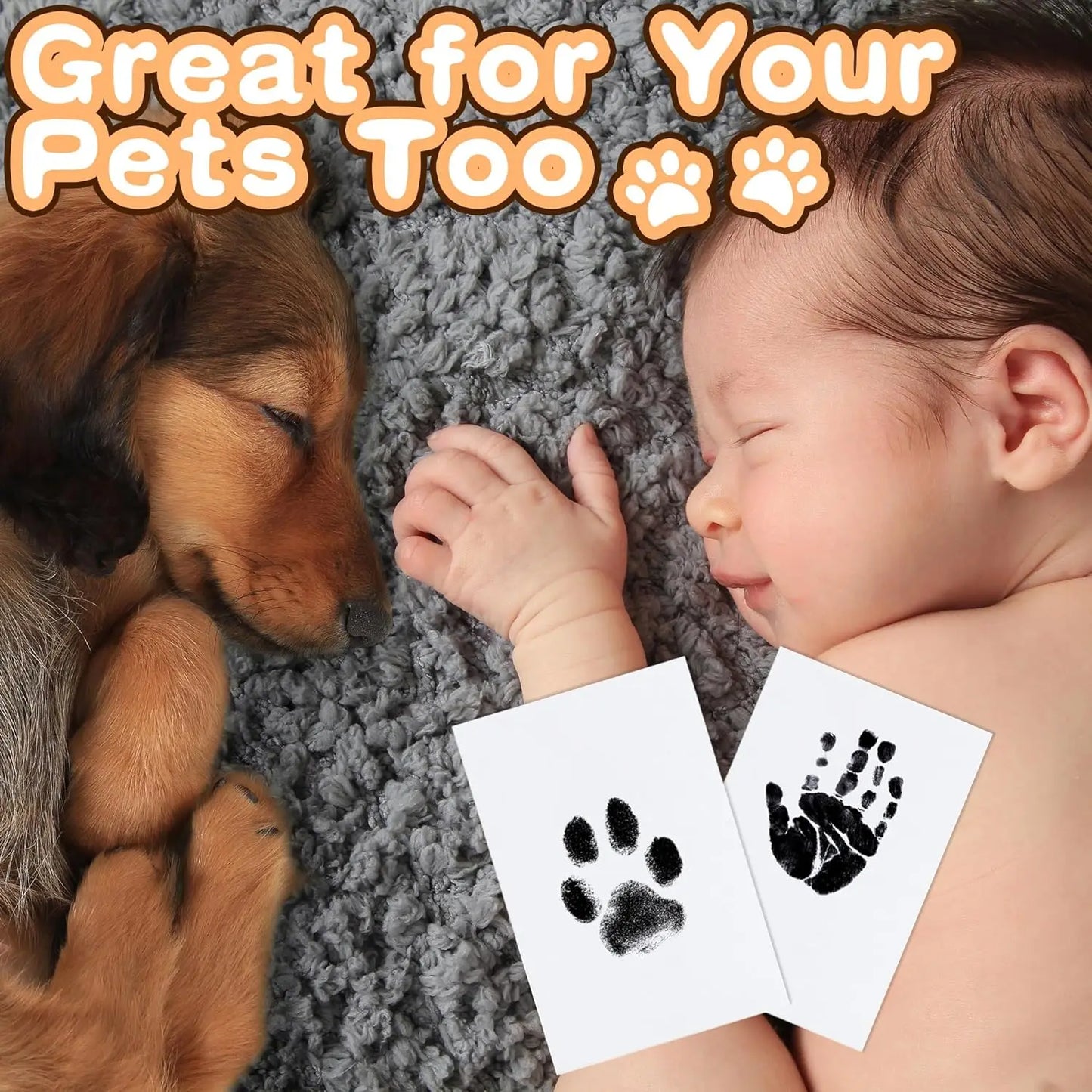 Paw Print Clean Touch Ink Pad – Inkless Pet Paw & Nose Print Keepsake Kit for Dogs & Cats