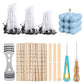 120Pcs Waxed Cotton Candle Wicks with Metal Stand – Smokeless Pre-Waxed Wick Set for DIY Candle Making, Soy & Paraffin Wax Supplies
