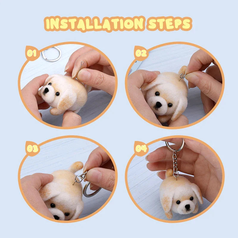 Animals DIY Needle Felting Set – Beginner Handcraft Kit with Tools