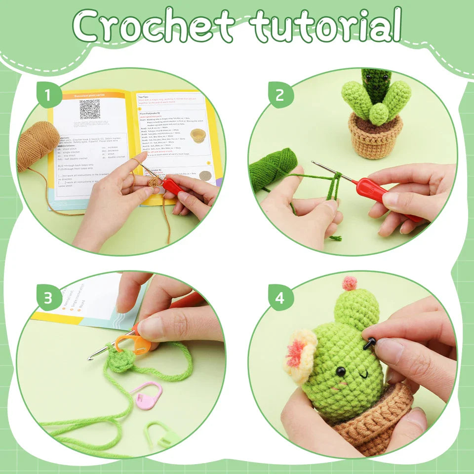 Crochet Material Kit – Beginner DIY with Video Tutorial & Supplies