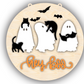 Unfinished Wood Hey Boo Ghost Cat Door Sign Kit | Wood Craft Cutouts | 1/4" Thick |