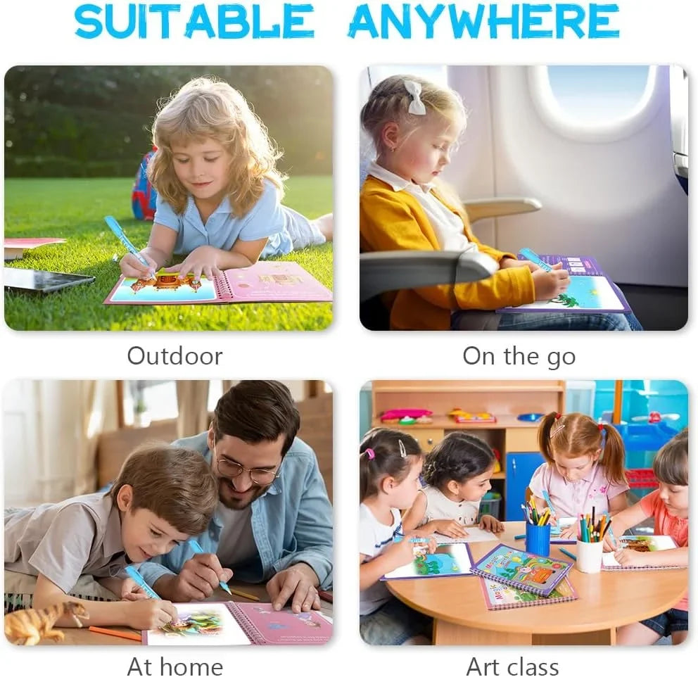 Reusable Water Drawing Book | Mess-Free Magic Painting Pad for Kids