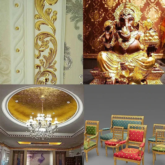 100 Sheets Gold Leaf Paper - DIY Art, Craft, & Decoration Kit