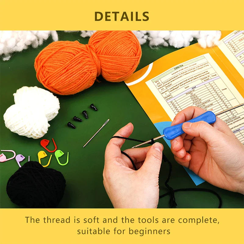 Crochet Animal Kit – Beginner DIY with Video Tutorial & Tools