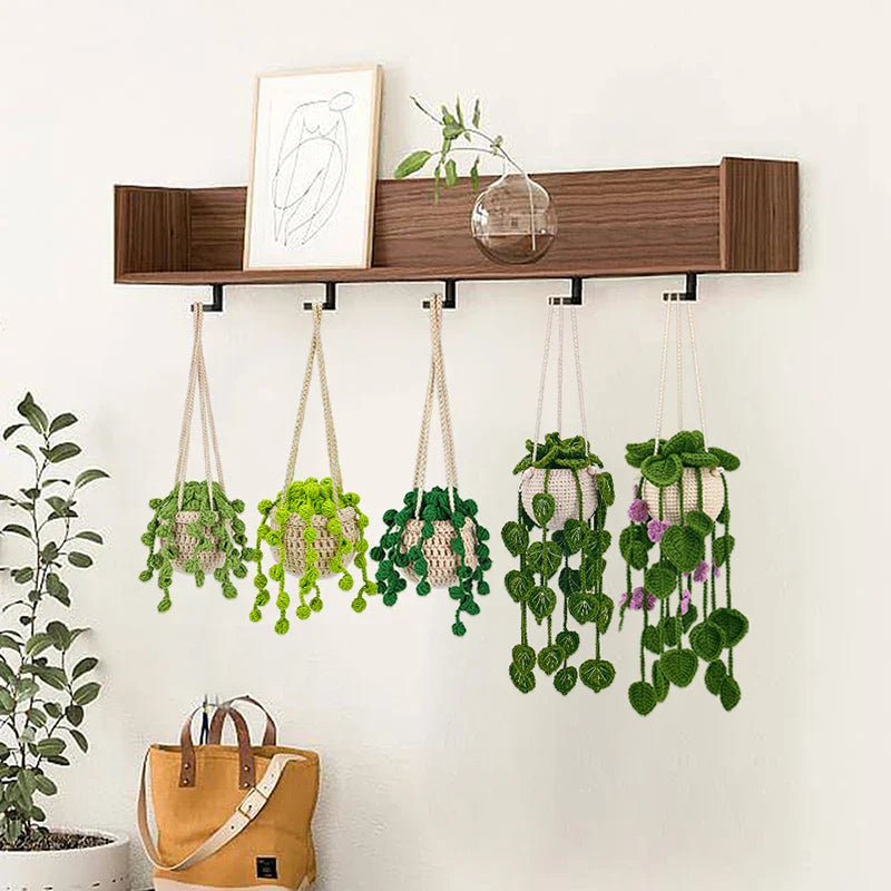 Crochet Hanging Plant Kit – DIY Hand-Knitting with Tools & Yarn