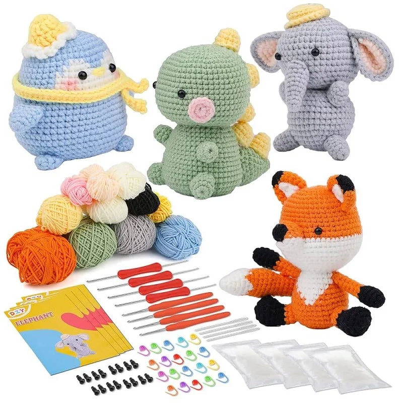 Crochet Animal Kit – Beginner DIY with Video Tutorial & Tools