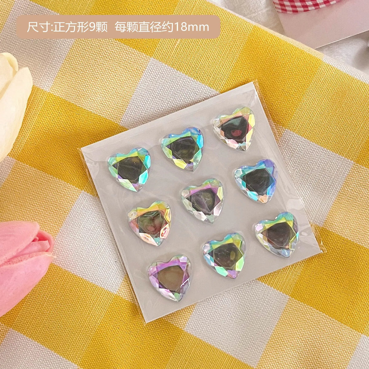 3D Crystal Heart Stickers | Sparkly Craft Decor for Scrapbooks and Journals