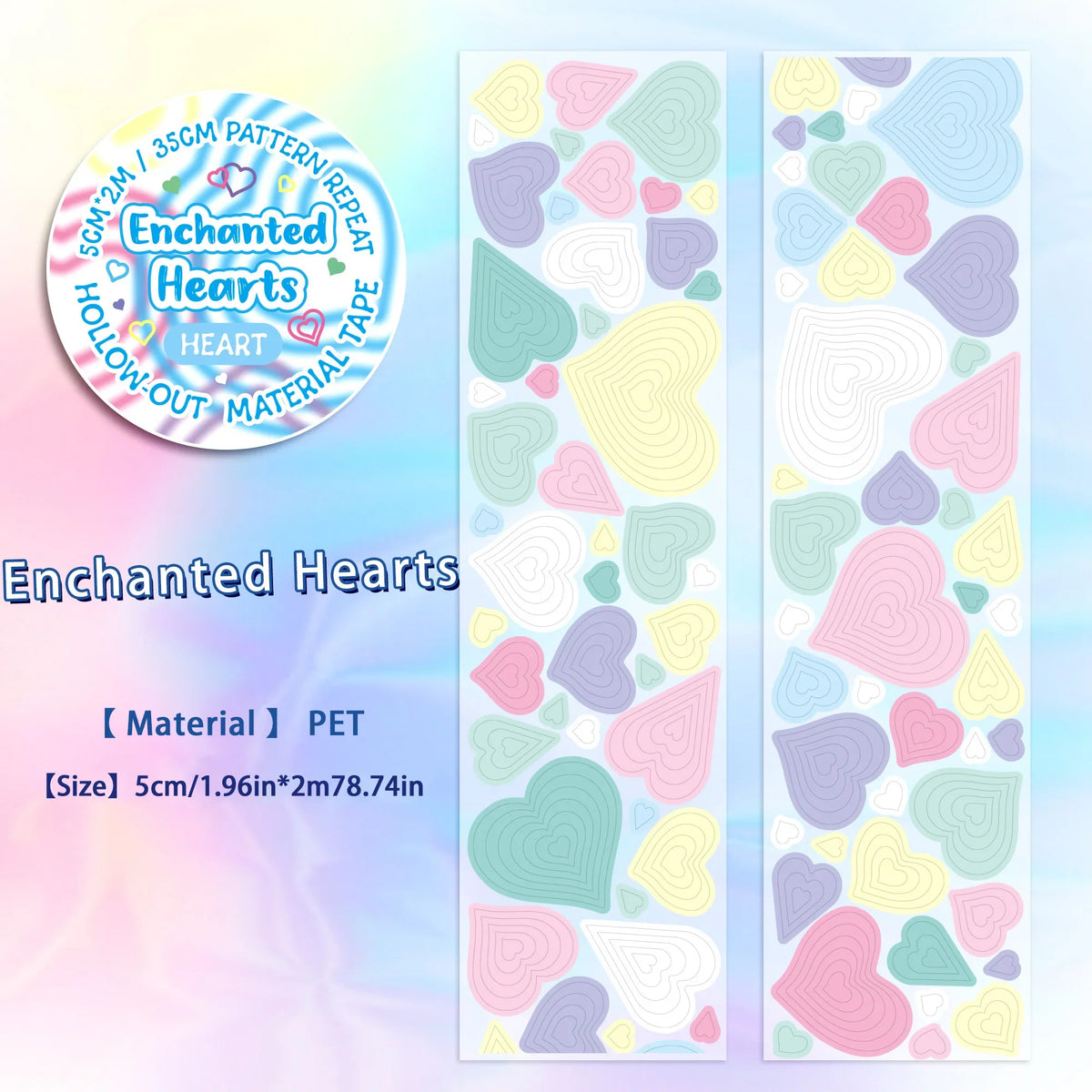Colorful Star and Heart Die-Cut Stickers | Multi-Layer Hollow Decorative Journal Stickers