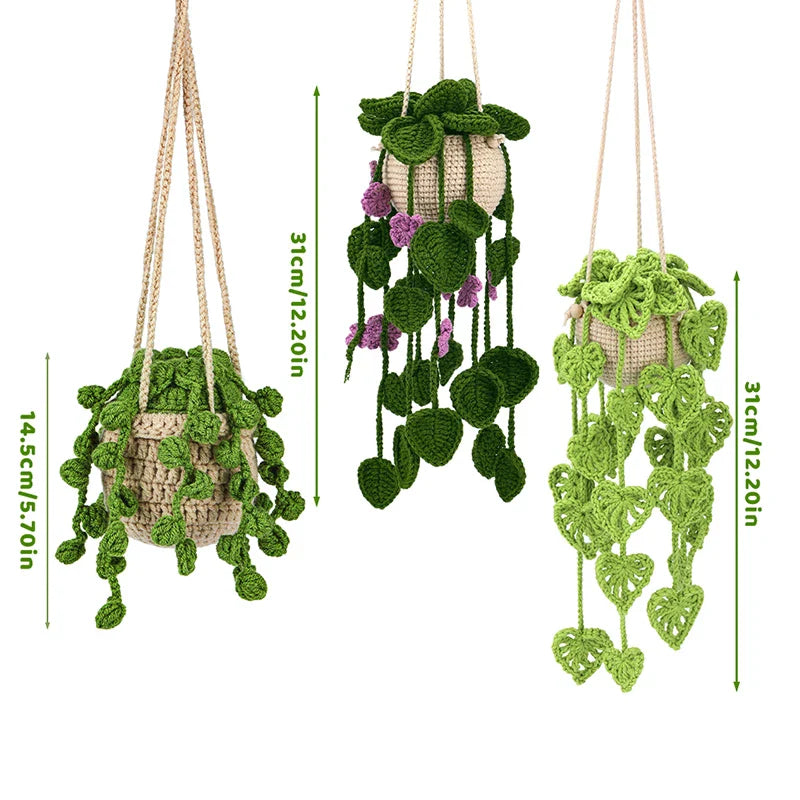 Crochet Hanging Plant Kit – DIY Hand-Knitting with Tools & Yarn