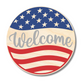 Unfinished Wood Stars and Stripes Welcome Door Sign Kit | Wood Craft Cutouts | 1/4" Thick |