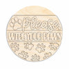 Unfinished Wood Wipe Your Paws Door Sign Kit | Wood Craft Cutouts | 1/4" Thick |