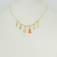 Cute Eiffel Tower, Evil eye KEY, Star of David, Crescent Moon, Hamsa hand, Orange coral horn charm charm, Sku#Y1061