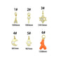 Cute Eiffel Tower, Evil eye KEY, Star of David, Crescent Moon, Hamsa hand, Orange coral horn charm charm, Sku#Y1061