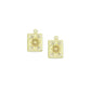 Gold Rectangular Floral Frame Pendant with heart, flower rectangle charm, Sku#Y1072