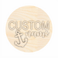 Unfinished Wood Custom Name Anchor Door Sign Kit | Wood Craft Cutouts | 1/4" Thick |