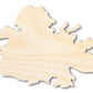 Unfinished Wood Antigua Country Shape - Caribbean Craft - up to 46" DIY