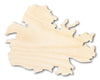 Unfinished Wood Antigua Country Shape - Caribbean Craft - up to 46" DIY