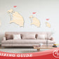 Unfinished Wood Barbuda Country Shape - Caribbean Craft - up to 46" DIY