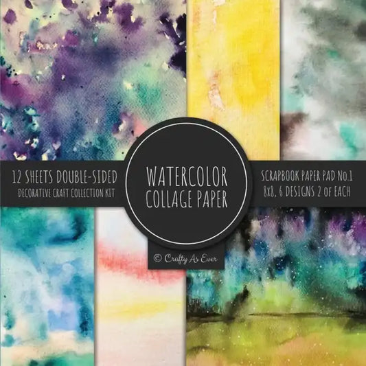 Watercolor Collage Paper – Abstract Colored Scrapbooking & Crafting