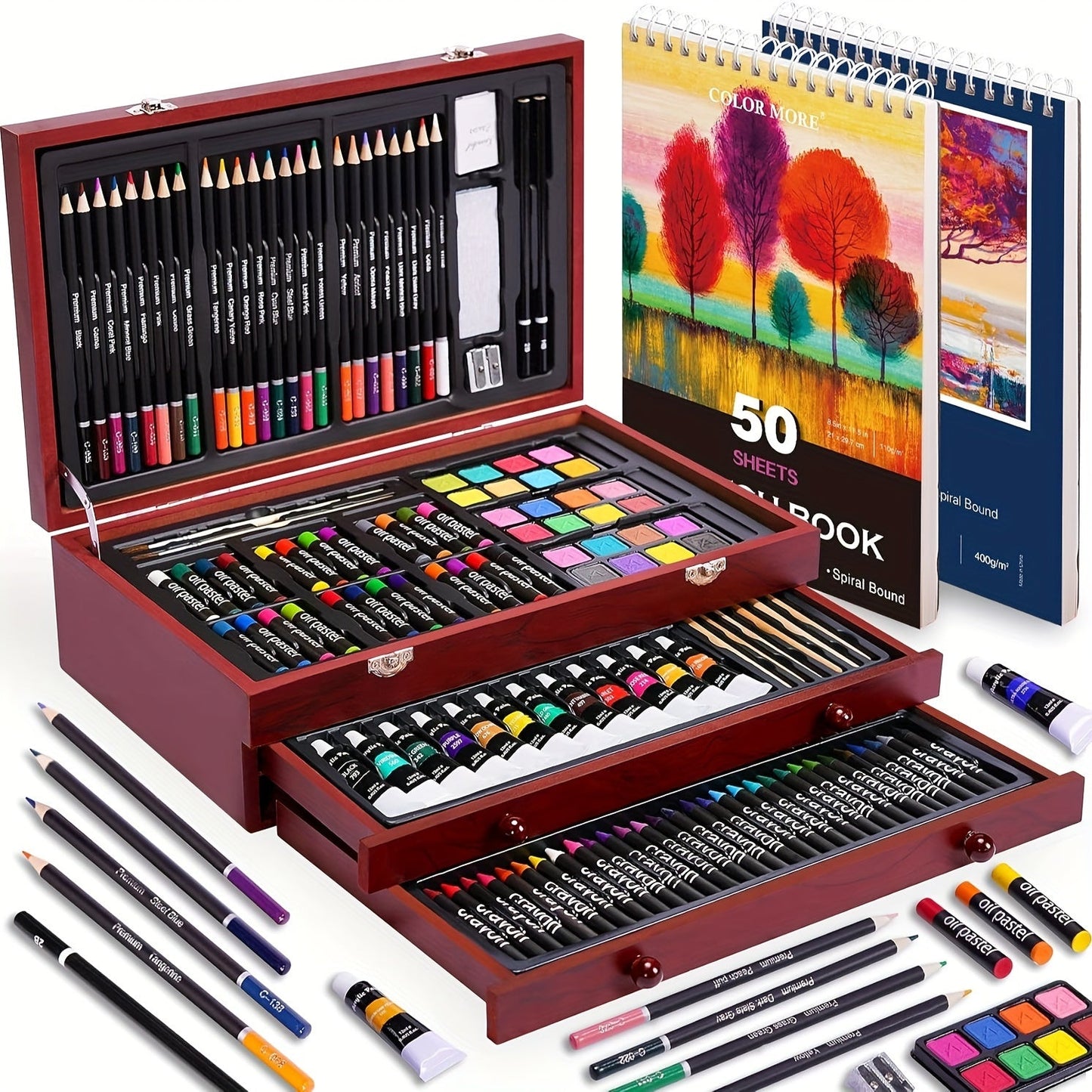 175-Piece Deluxe Art Set – Crayons, Colored Pencils & Acrylics