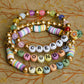 GRATEFUL Multicolor Round Letter Bead with Tree of Life Charm DIY Bead Jar
