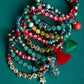 Metallic Gold, Green, and Red Holiday Alphabet DIY Bead Box