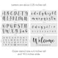 Wedding Stencils Set - Script Numbers, Letters, Symbols
