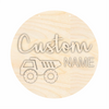 Unfinished Wood Custom Name Dump Truck Door Sign Kit | Wood Craft Cutouts | 1/4" Thick |